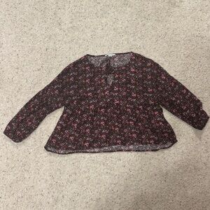 American Eagle Outfitters Black and Pink Blouse